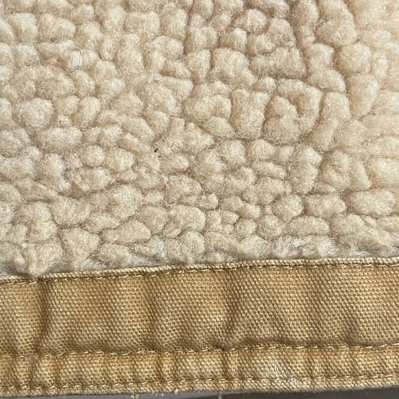 VINTAGE WRANGLER HERO FAUX SHERPA TAN LINED INSULATED VEST SZ LG EUC - Picture 7 of 12